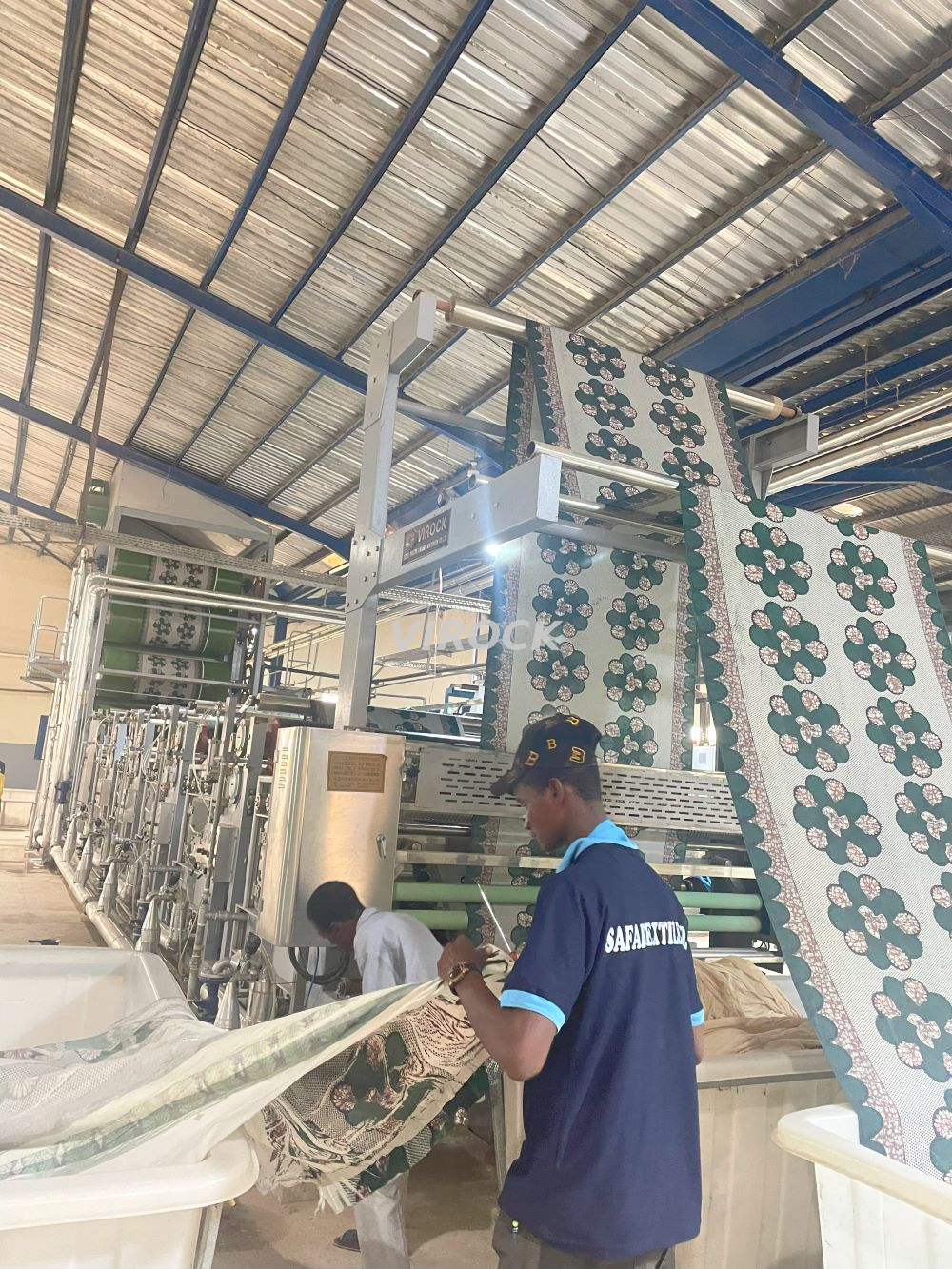 Textile printing finishing line processing fabric